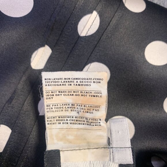 Giorgio Armani Black & White Polka Dot Silk Blouse, Size 6 (36) - Picture 6 of 6